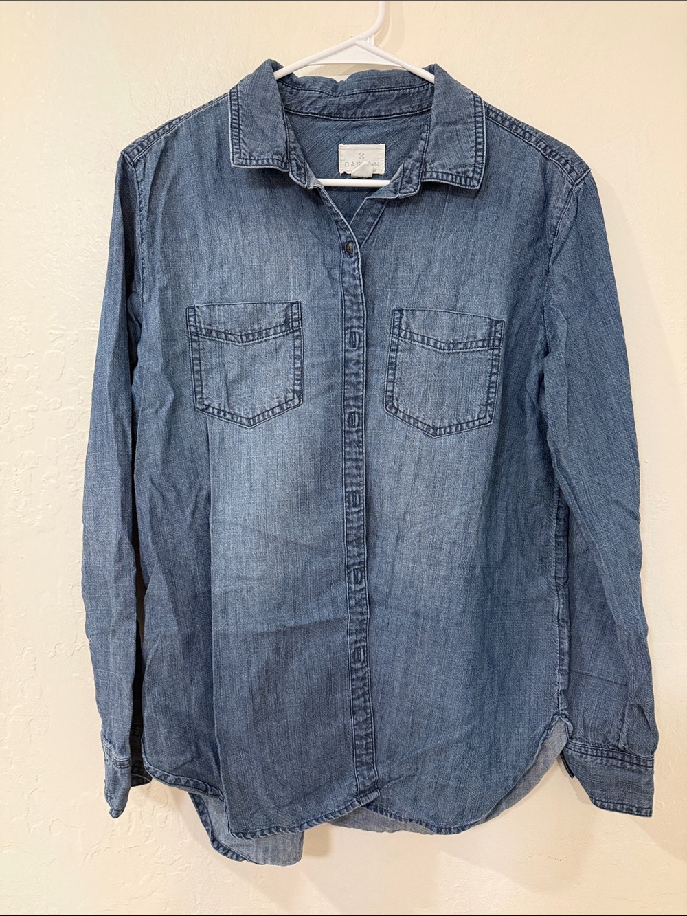 Caslon Blue Women’s Soft Denim Button-Down Shirt